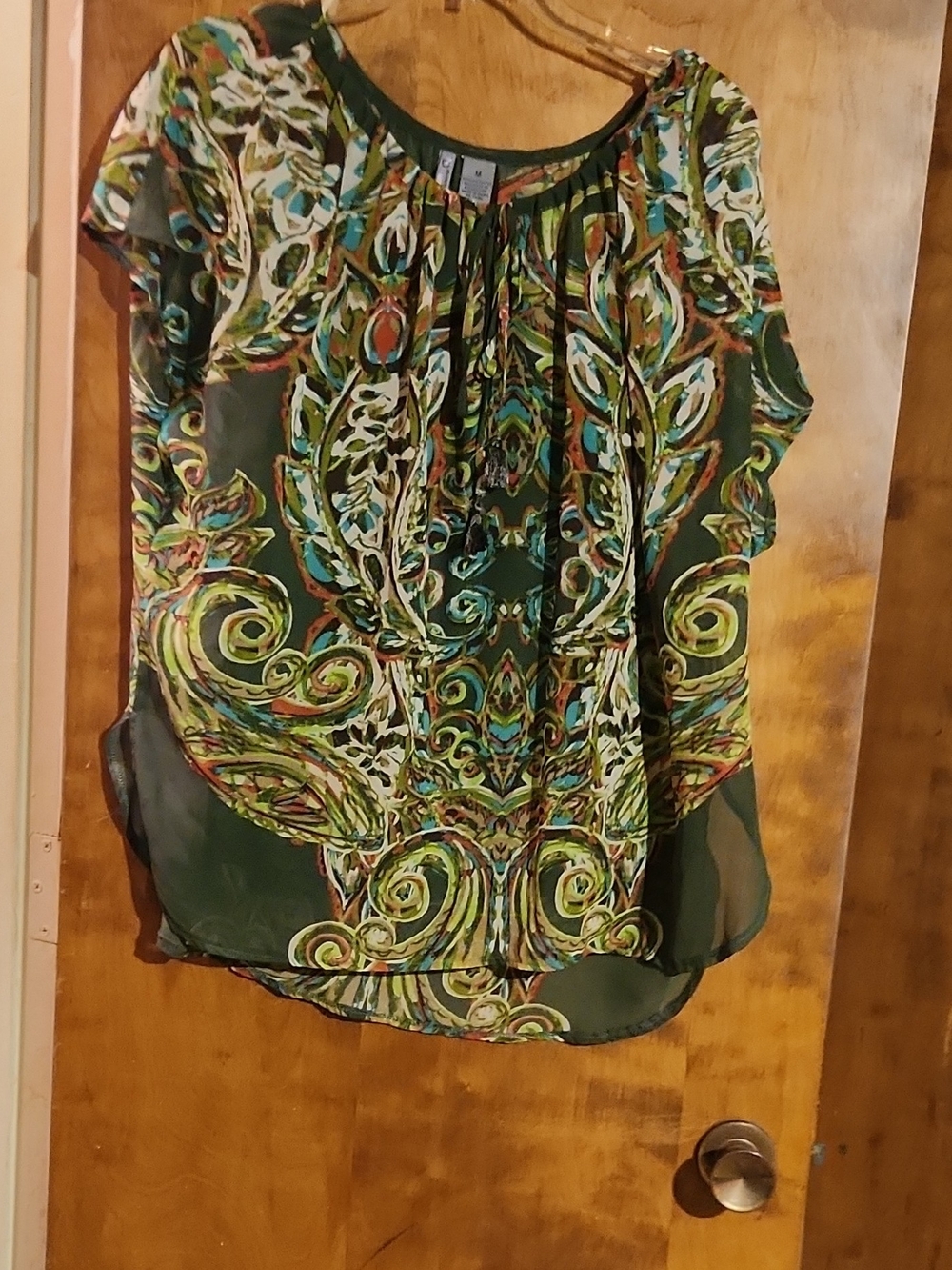 Women’s Green Paisley Print Blouse